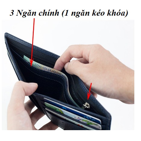 Ví Da Nam Cao Cấp Da Bò Saffiano- Kèm hộp đựng sang trọng | BigBuy360 - bigbuy360.vn