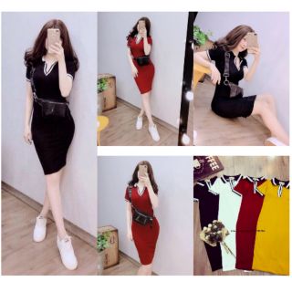 Đầm body cổ polo sang chảnh