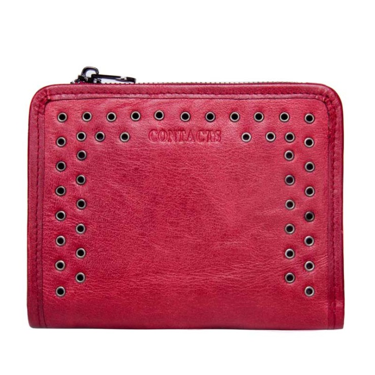 2022 Contact C2135 - Bảo Hành 2 Năm - Bóp Ví Vuông Nam Nữ Bỏ Da Ngựa Điên Women Wallet Genuine Bò - Nam Nữ