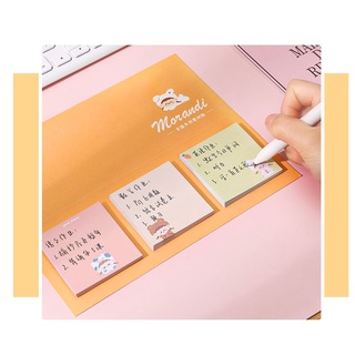Set 3 tập giấy note Morandi gấu cute H180