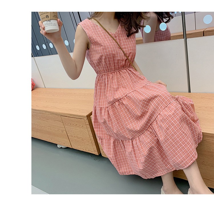 Đầm caro trẻ trung dáng xòe SP.01507