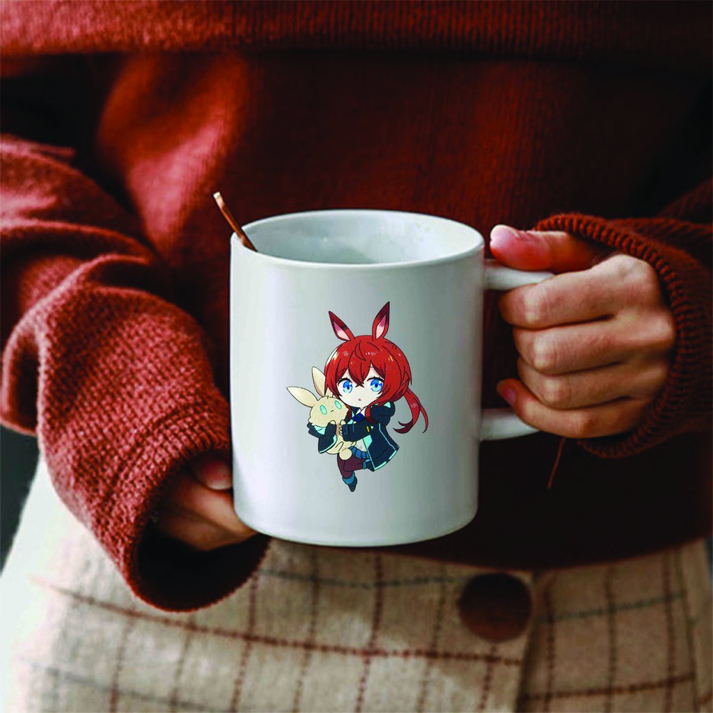 Cốc sứ trắng in hình ARKNIGHTS chibi anime chibi dễ thương xinh xắn