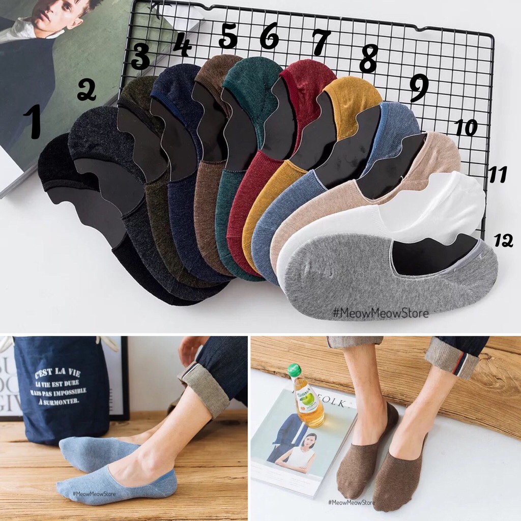 Set 4 đôi vớ nam cao cấp cổ ngắn hãng Caramella chất vải cotton mềm mại, thấm hút mồ hôi