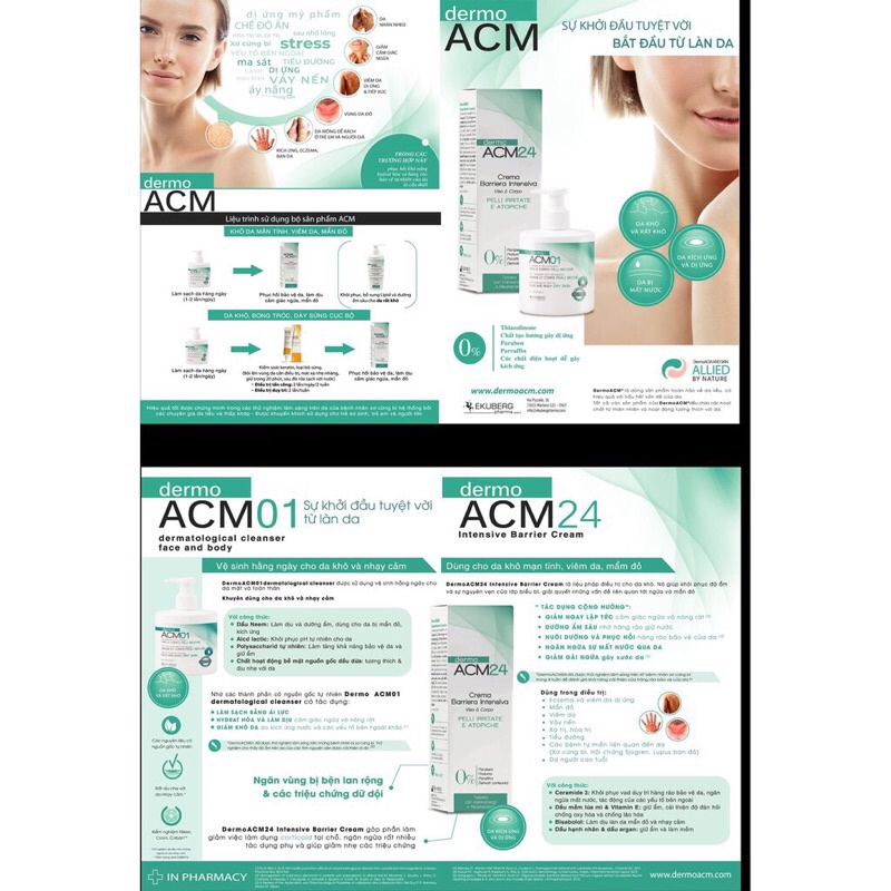 DERMO ACM01 - Sữa rửa mặt và thân thể dành cho làn da mỏng manh, nhạy cảm
