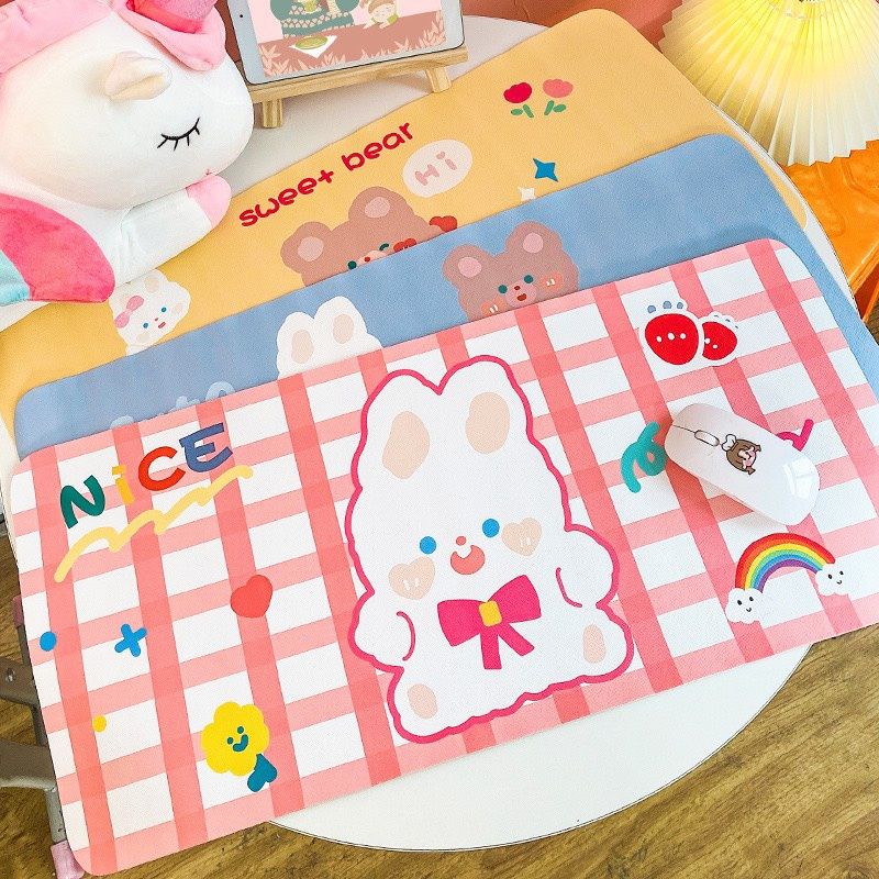 Thảm lót chuột cute size to để được cả bàn phím, trang trí chụp hình
