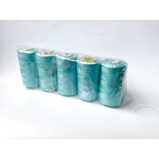 VỈ 5 CUỘN CHỈ MAY MÀU XANH NGỌC 5000M