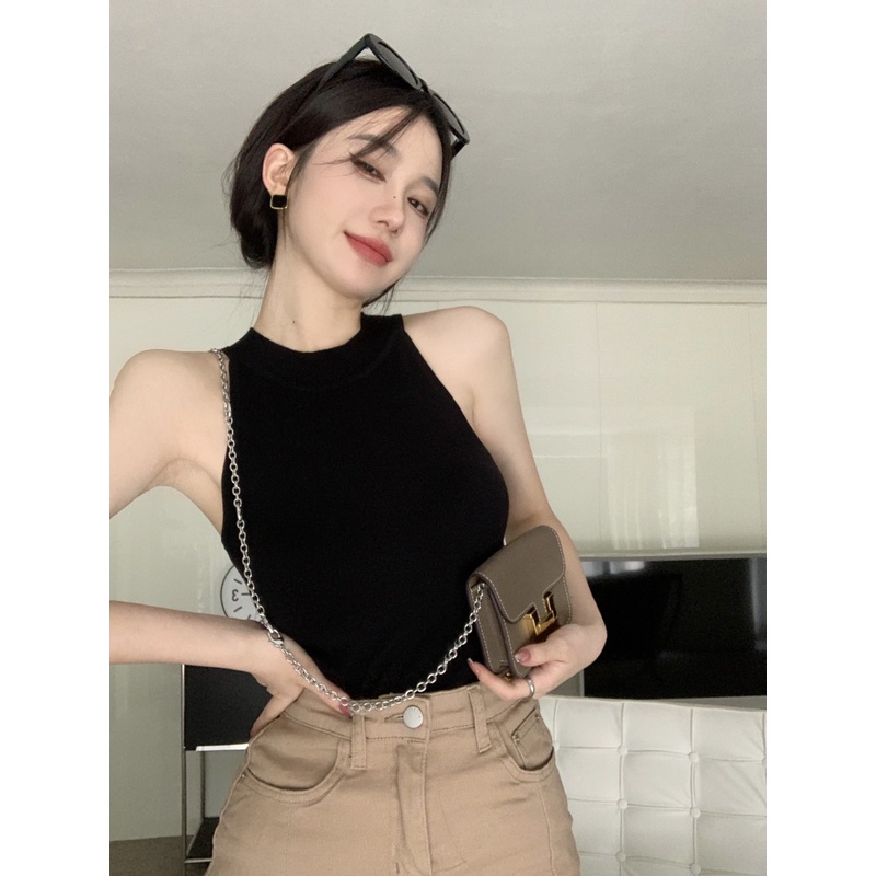 Áo thun nữ, áo 3 lỗ co dãn về màu đen, trắng, nude, xanh neon, hồng freesize <53kg alohashop91