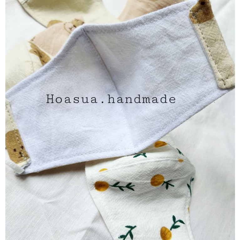 Khẩu trang cho bé vải cara lót Linen