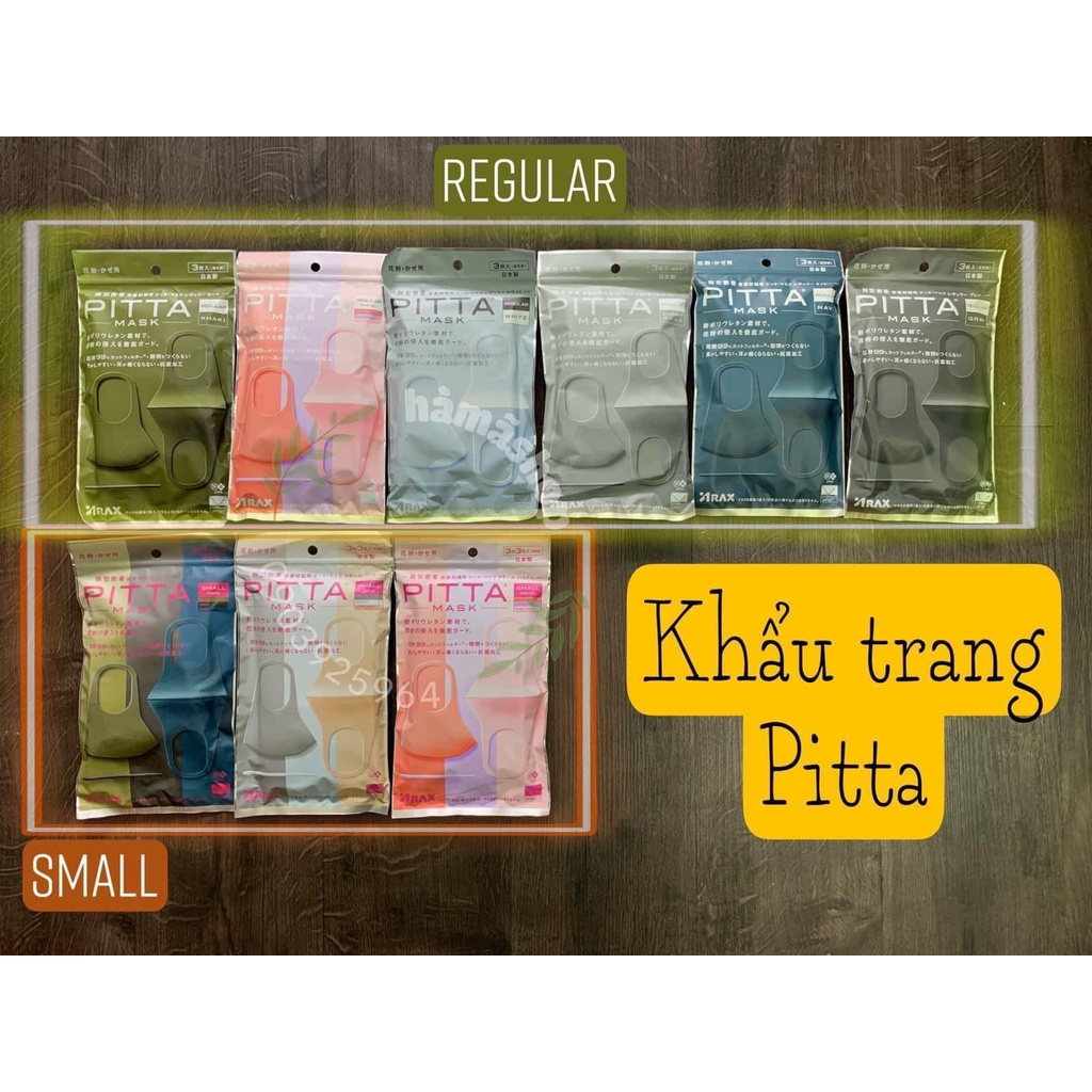 [Hàng nội địa nhật mẫu mới ] Gói 3 cái khẩu trang - Khẩu Trang Nhật Bản PITTA Mask