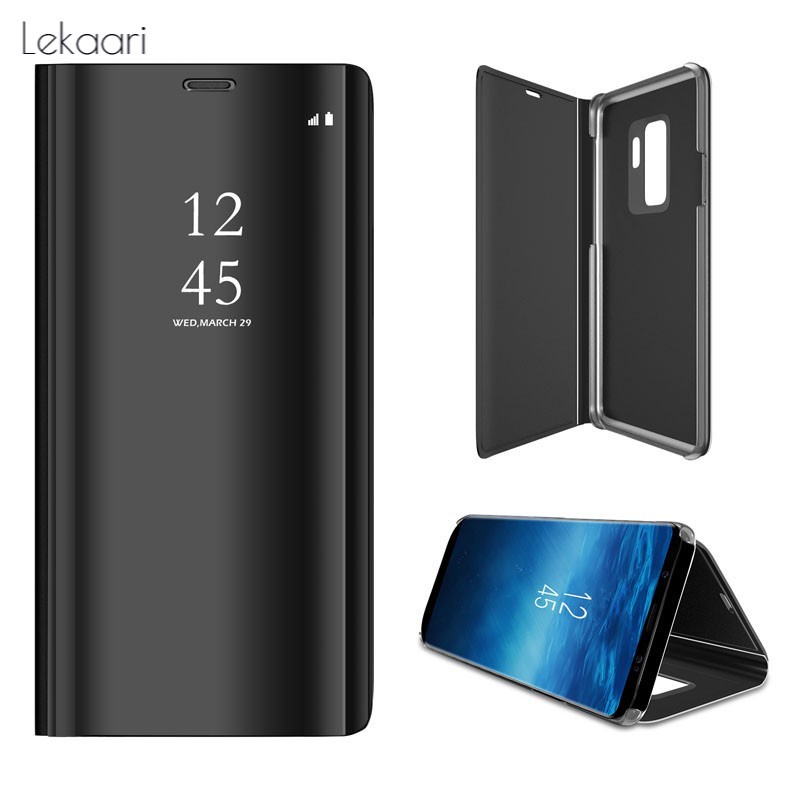 Lekaari Ốp điện thoại nắp lật tráng gương kiêm giá đỡ chống trượt cho Xiaomi Redmi Note 10 5G K40 K30 Pro Zoom 9T 6A 5 Plus A2 Lite Max