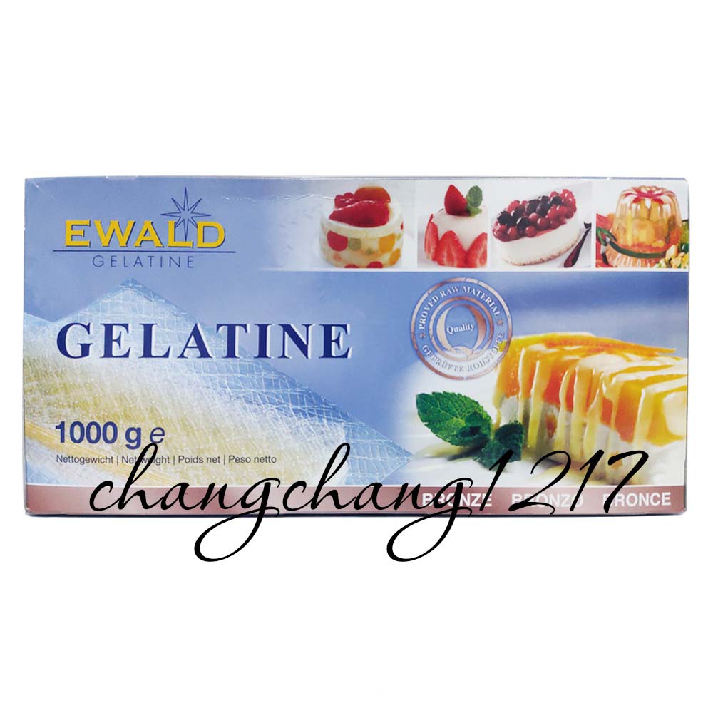 [Mã GROSALE2703 giảm 8% đơn 250K] Lá Gelatin Làm Khúc Bạch EWALD Hộp 1kg