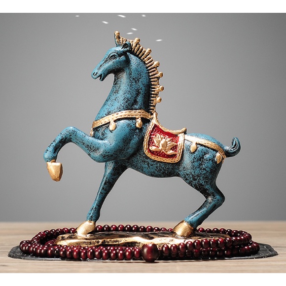 Tượng ngựa mini trang trí kèm theo dây chuỗi, tượng ngựa phong thủy trưng bày xe ô tô-quà tặng