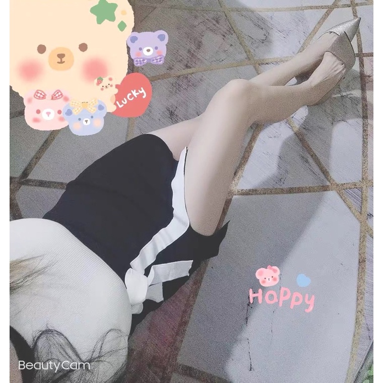 Đầm body sexy xẻ đùi KiGiHome váy dự tiệc chất len gân co giãn