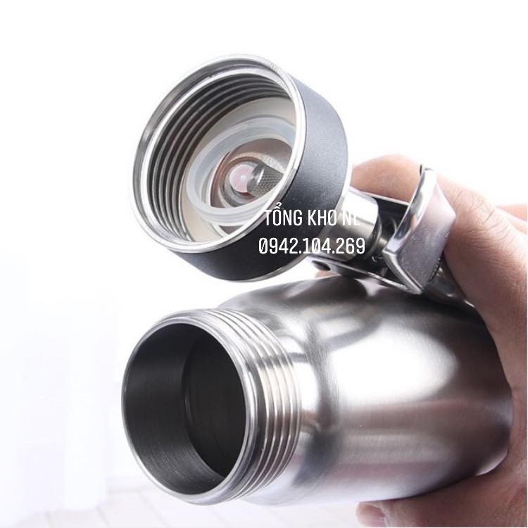 Bình Phun Kem Tươi Mosa Inox 1L/ Bình Phun Kem Tươi Mosa Inox 500ml - TẶNG KÈM CÔNG THỨC LÀM KEM TƯƠI