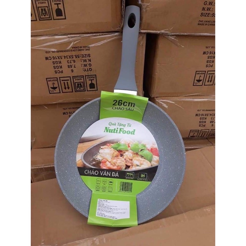 CHẢO ĐÁ CHỐNG DÍNH 26cm Hkm NUTIFOOD DÀY DẶN