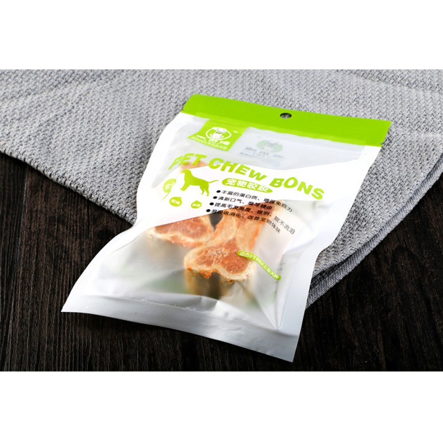 [HCM] Xương ăn vặt da bò vị gà làm sạch răng và khử hôi miệng cho chó, phần thưởng, xương thưởng cún set 2 que