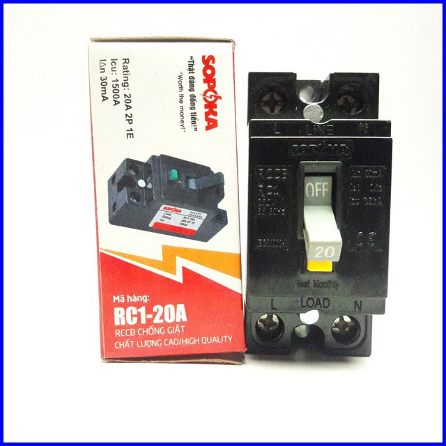 CB cóc chống giật 20A / 30A Sopoka - Điện Việt