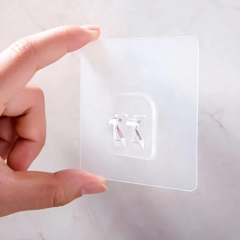 Móc treo đồ dán tường trong suốt không cần khoan