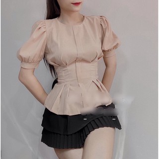 áo kiểu chít eo tay phồng( hình thật sản phẩm)