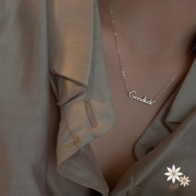 【Kifli】Vòng cổ Mặt Chữ May Mắn Thời Trang Dành Cho Nữ