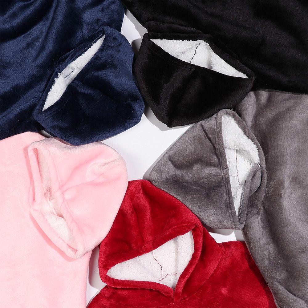 Áo Choàng Ngủ Bằng Vải Flannel Ấm Áp Có Mũ Trùm