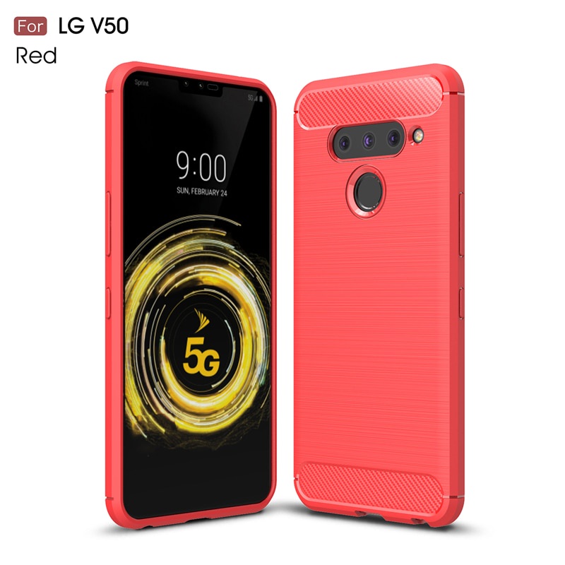 Ốp điện thoại TPU mềm sợi carbon chống sốc chống trầy thích hợp cho LG V50 ThinQ LG V50 5G