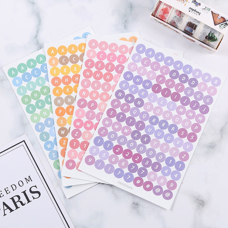 1 Set Miếng Dán Trang Trí Sổ Tay Hình Chữ Cái Tiếng Anh Nhiều Màu Cỡ Lớn note
