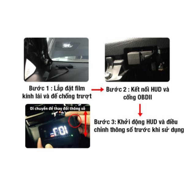 [Giảm giá]  Thiết bị hiển thị tốc độ lên kính lái xe ô tô HUD V200 l