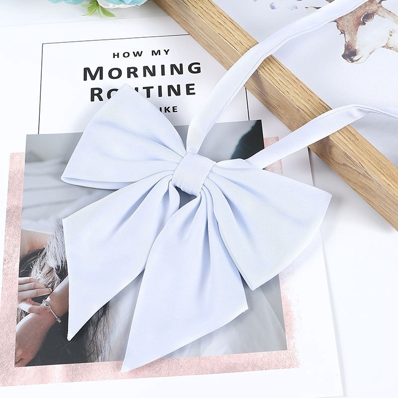 Nơ Cài Áo Đồng Phục Màu Trơn Kiểu Dáng Dễ Thương Cho Nữ