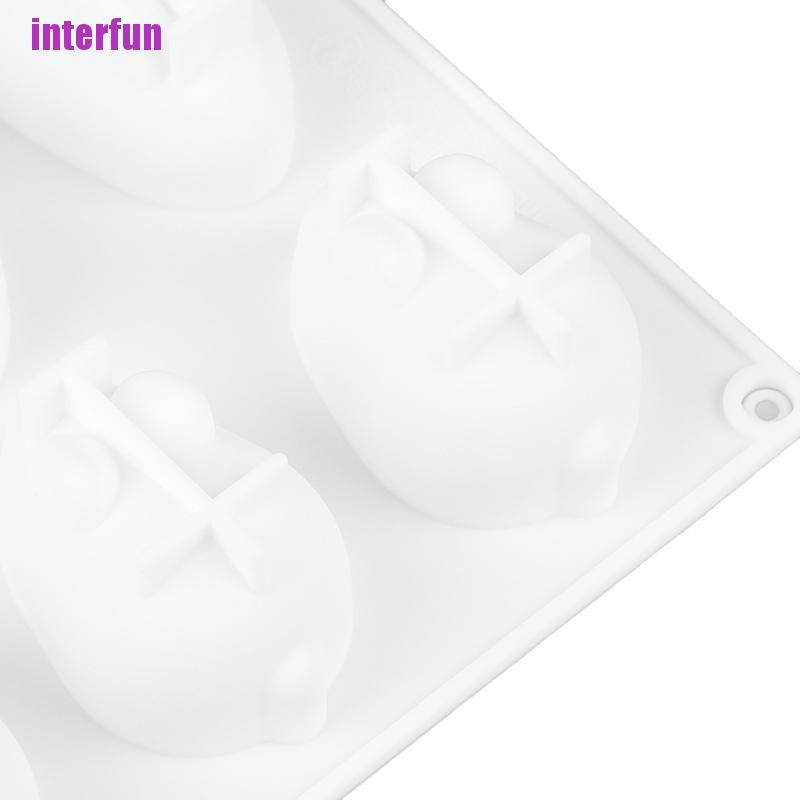 Khuôn silicon 6 Ngăn Hình Thỏ 3D Đáng Yêu