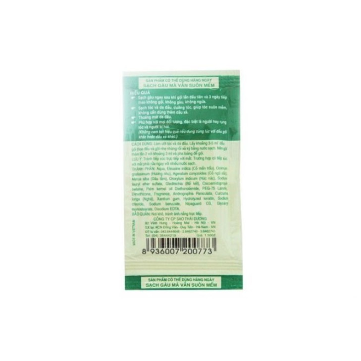 Dây 10 Gói 5ml Dầu Gội Dược Liệu Thái Dương 3 Hương Lá