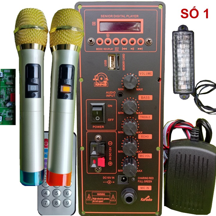 [Mã 155ELSALE giảm 7% đơn 300K] Mạch loa kéo kèm micro mạch loa kéo kèm mic HA8622 cam đỏ