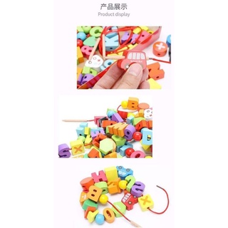 Bộ Xâu Hạt bằng gỗ cho bé