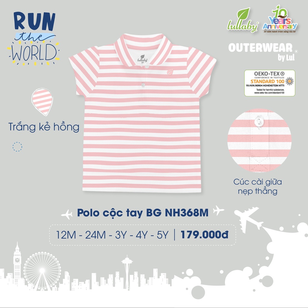 [0-5y] Áo polo cộc tay, chân váy Lullaby bé gái cao cấp