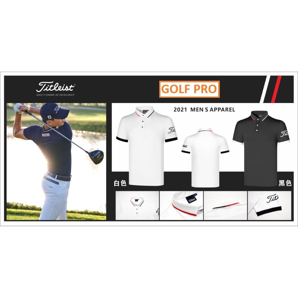 Áo chơi golf nam Titleist ngắn tay thời trang thể thao cao cấp GOLF PRO AN020