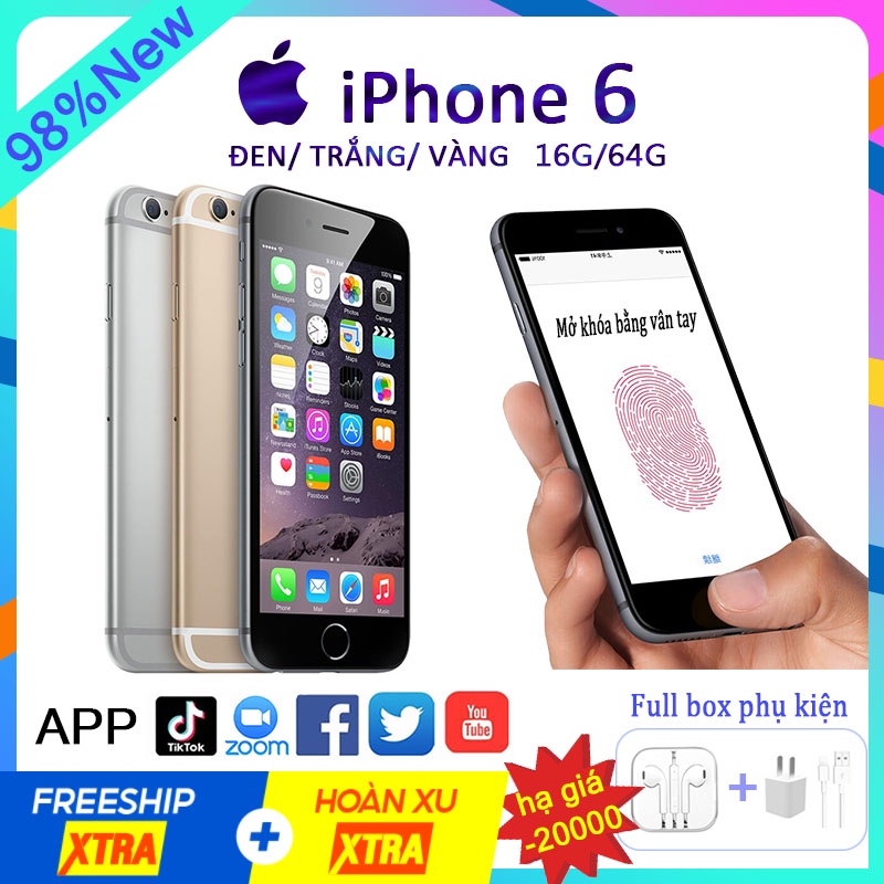 Điện thoại 6 đời 8G/16G chính hãng Điện thoại cũ giá rẻ Quốc tế Bảo hành 6 tháng