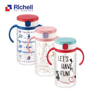 Cốc ống hút Richell (320ml - hồng) RC41032 - BM