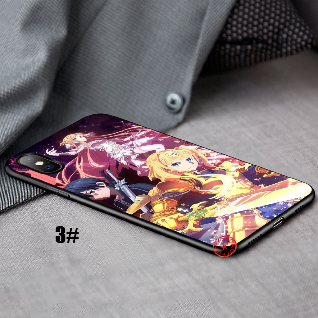 Ốp điện thoại TPU mềm in hình anime Sword Art Online cho iPhone X XR XS Max 8 7 6S 6 Plus 5 5S SE