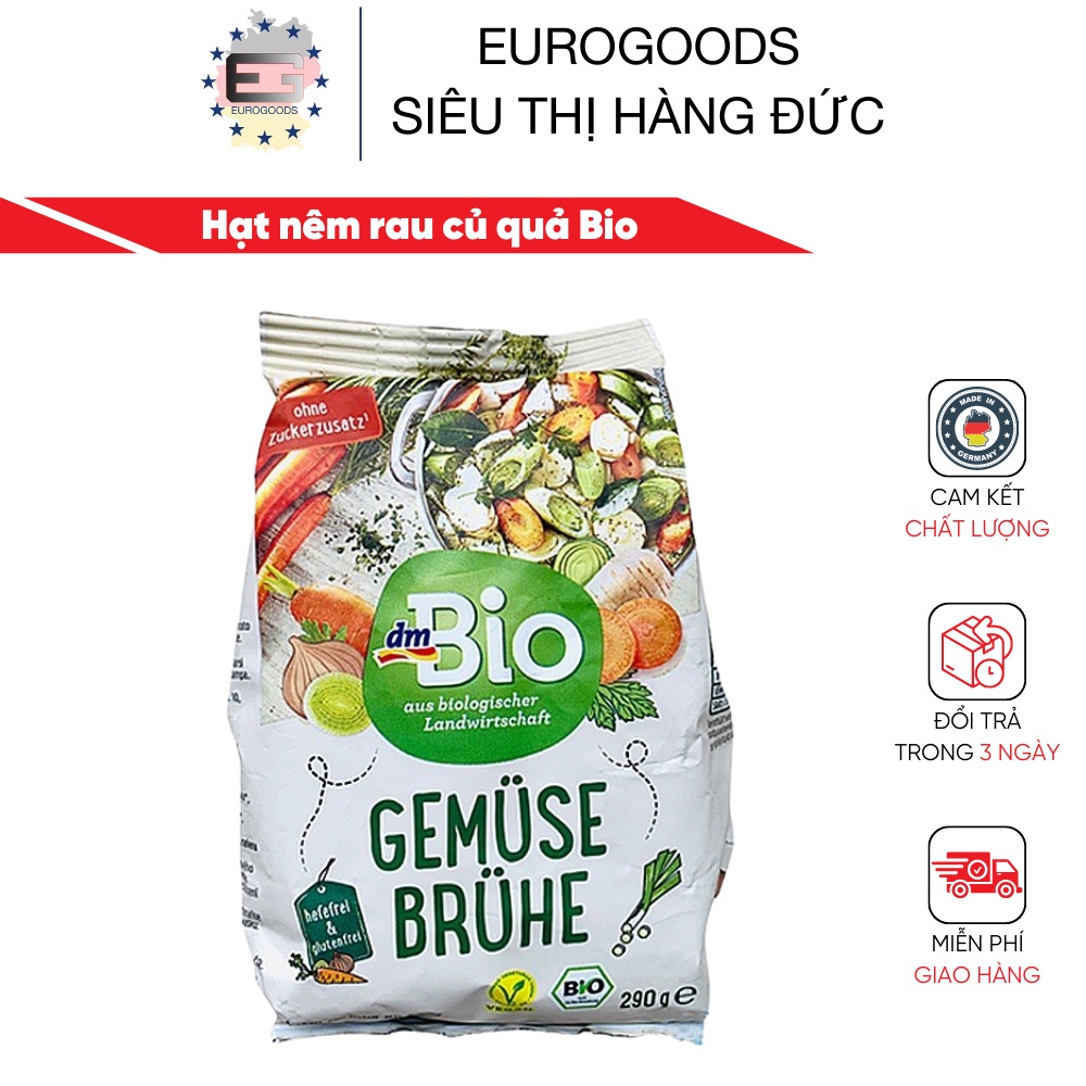 Hạt nêm hữu cơ ⚡ CAM KẾT CHẤT LƯỢNG ⚡ Hạt nêm rau củ quả Bio Gemuse Bruhe túi 290gr Thành phần 100% hữu cơ