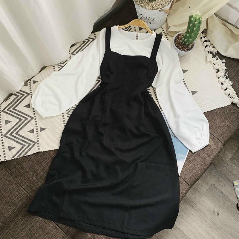 SET YẾM DÁNG DÀI TAY BỒNG KÈM SƠ MI