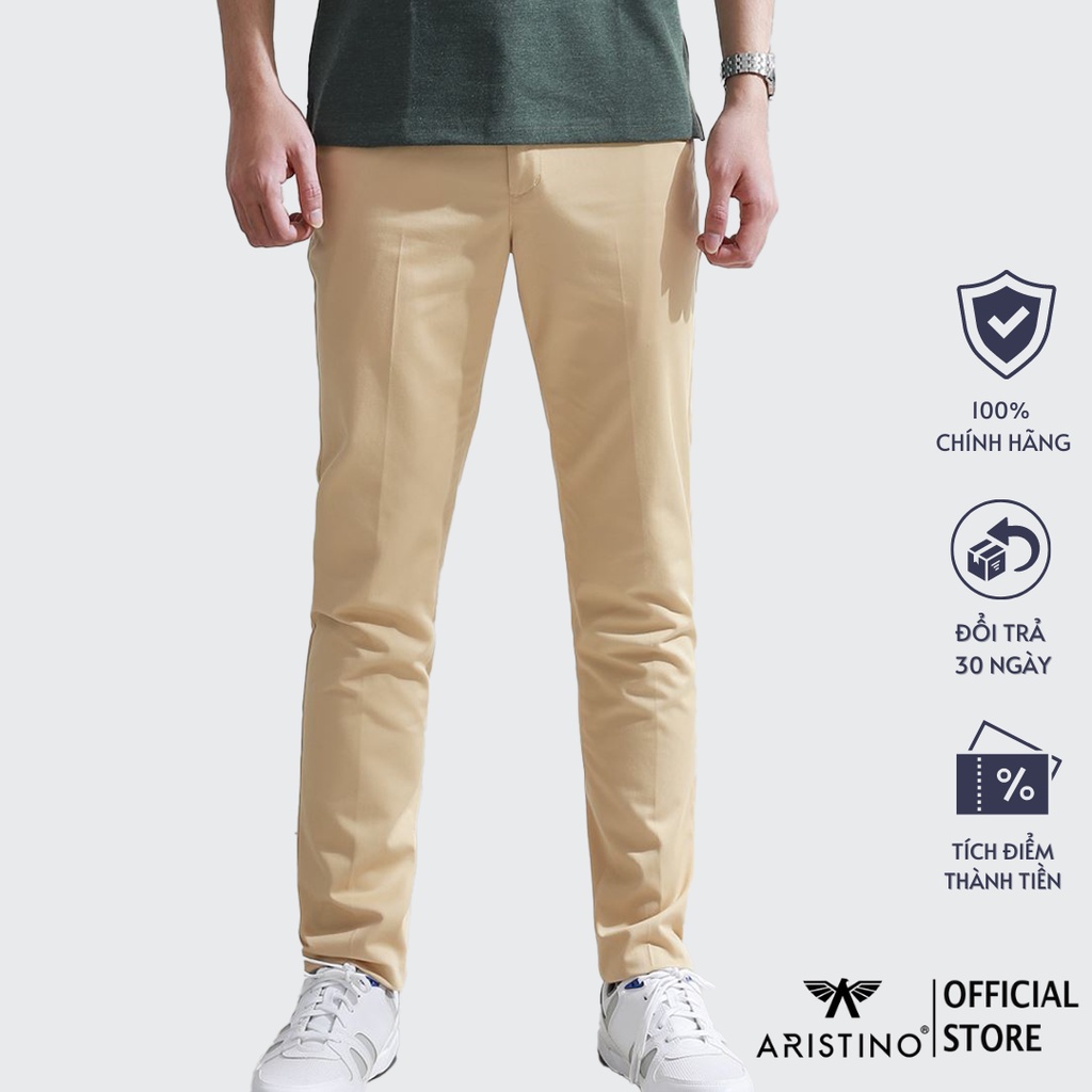 Quần kaki nam ARISTINO mặt vải mềm mịn, chất liệu cao cấp, độ đàn hồi thoải mái - AKK00708