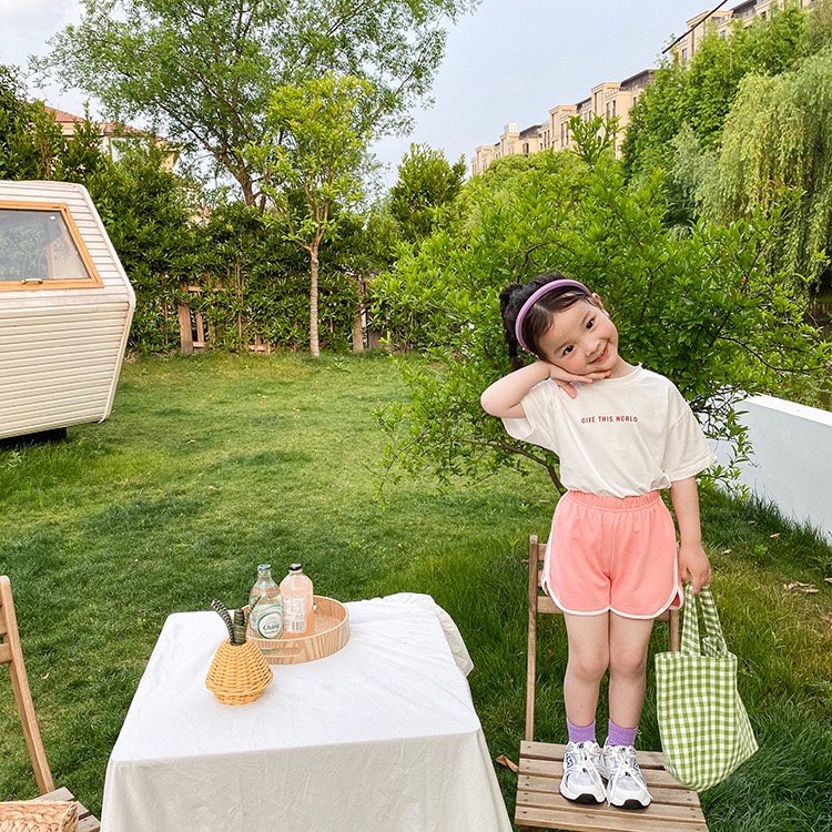 AG247- Áo phông bé gái in chữ sz 80-140, áo thun cho bé kiểu dáng basic, cotton cao cấp