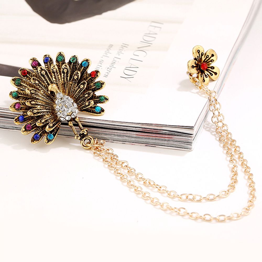 Trâm cài áo hình bông hoa / chim công sang trọng