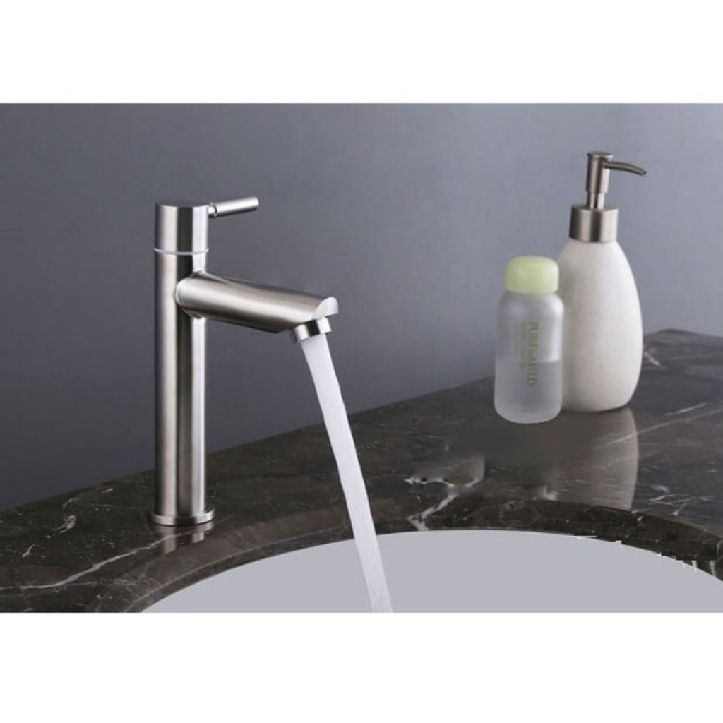 Vòi rửa mặt lavabo Lạnh cao cấp SUS 304  Phù hợp với mọi loại chậu