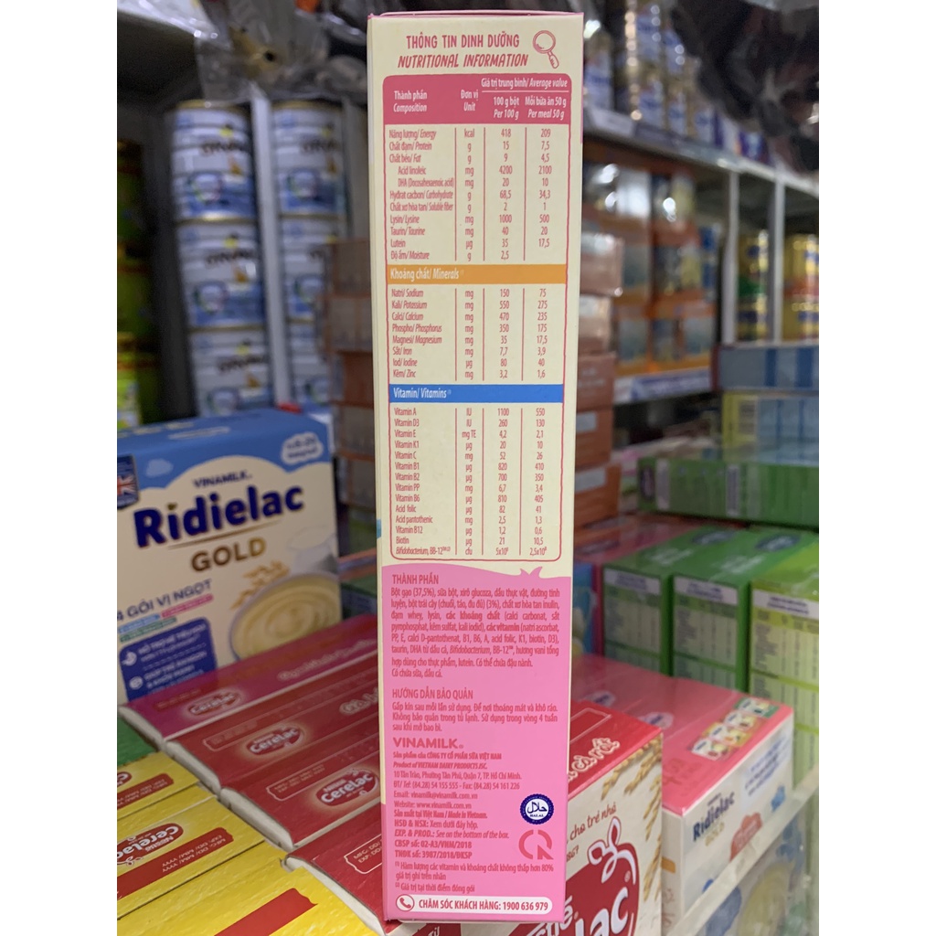 Bột ăn dặm Vinamilk Ridielac Gold Vị Ngọt Cho Bé Mới Tập Ăn- Hộp giấy 200g