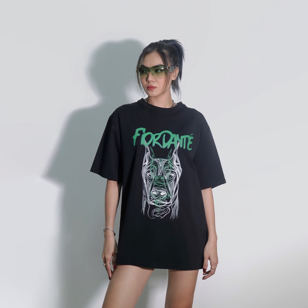 Áo thun Nữ Local Brand Unisex DOBERMAN TEE form rộng FIOR DANTÉ Màu Đen 100% Vải Cotton Co Dãn, Thoáng Mát