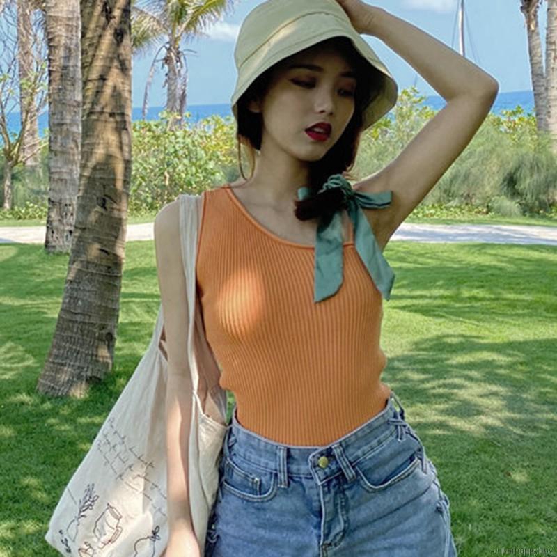 Áo Dệt Kim Sát Nách Màu Trơn Thiết Kế Quyến Rũ | BigBuy360 - bigbuy360.vn