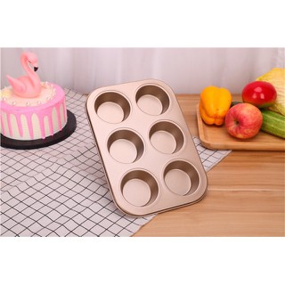 Khuôn nướng bánh cupcake chống dính 6 ô
