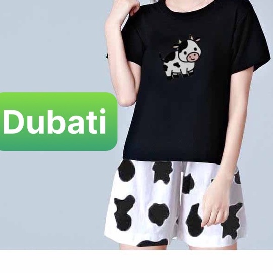 ĐỒ BỘ THỂ THAO NỮ BÒ SỮA MOO HOẠT HÌNH THUN COTTON SIÊU MÁT NAM NỮ, SÉT ĐỒ MẶC Ở NHÀ BỘ ĐỒ NGỦ CAO CẤP - DUBATI FASHION