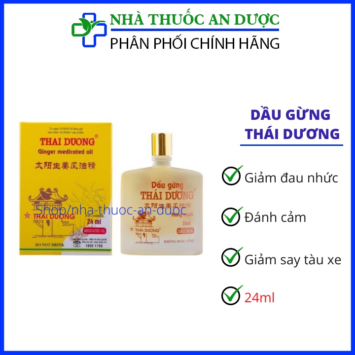 Dầu gừng Thái Dương xoa bóp giảm đau nhức vai gáy , giảm cảm , ngứa do côn trung chai 24ml